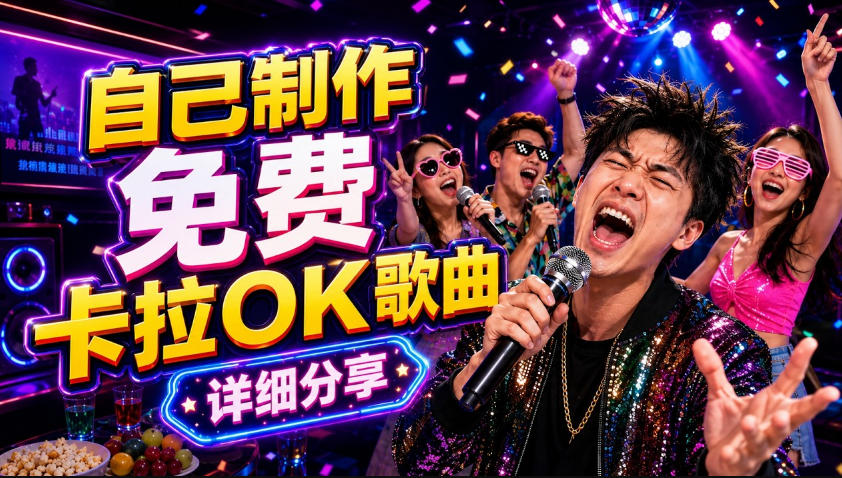 零基础AI制作免费卡拉OK视频教程，从歌曲生成、音轨分离到字幕制作、视频导出，手把手教学