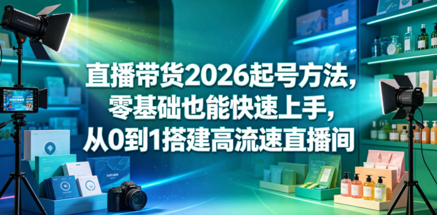 直播带货2026起号方法，零基础也能快速上手，从0到1搭建高流速直播间