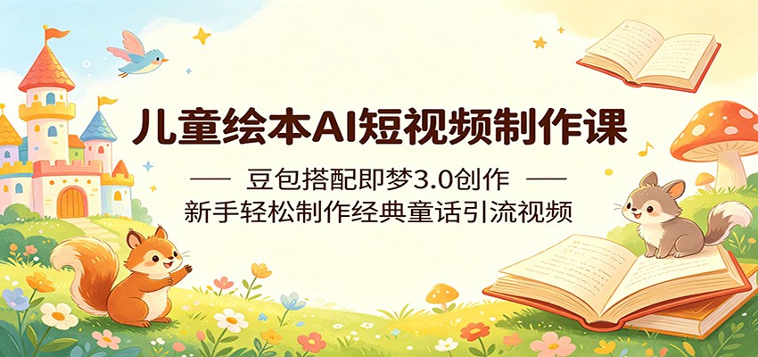 图片[1]|儿童绘本AI短视频制作课：豆包搭配即梦3.0创作，新手轻松制作经典童话引流视频|网赚金库 | 网创项目|副业兼职|轻创业|
