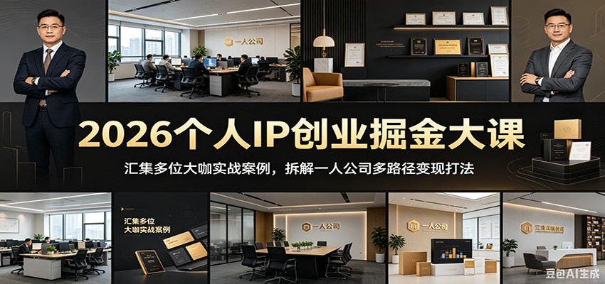 图片[1]|2026个人IP创业掘金大课：汇集多位大咖实战案例，拆解一人公司多路径变现打法|网赚金库 | 网创项目|副业兼职|轻创业|