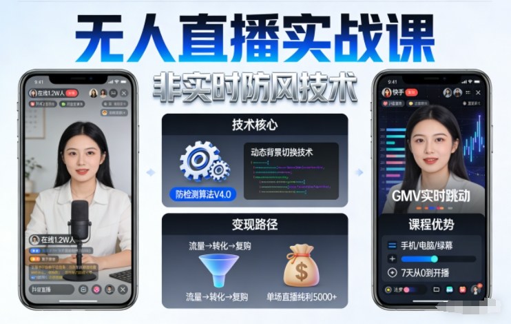 宝子哥无人直播实战课，非实时防风技术，聚焦抖音快手等平台直播带货，轻松开启直播变现之路（更新2026年5月29日）